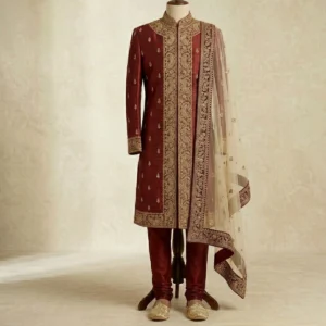 Groom Wedding Sherwani with Dupatta