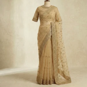 Net Designer Saree with Stone Work